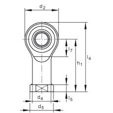 桿端軸承 GIKSL25-PS, 根據(jù) DIN ISO 12 240-4 標(biāo)準(zhǔn)，特種鋼材料，帶左旋內(nèi)螺紋，免維護(hù)