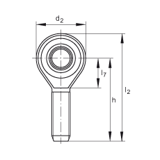 桿端軸承 GAKSR16-PS, 根據(jù) DIN ISO 12 240-4 標(biāo)準(zhǔn)，特種鋼材料，帶右旋外螺紋，免維護(hù)
