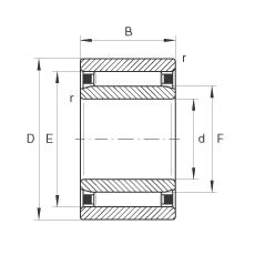 滾針軸承 NAO70X100X30, 無(wú)擋邊