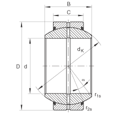 關(guān)節(jié)軸承 GE35-FO-2RS, 根據(jù) DIN ISO 12 240-1 標準, 需維護，兩側(cè)唇密封
