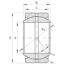 關節軸承 GE50-ZO, 根據 DIN ISO 12 240-1 標準，英制尺寸，需維護
