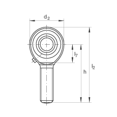 桿端軸承 GAKR6-PB, 根據 DIN ISO 12 240-4 標準，帶右旋外螺紋，需維護