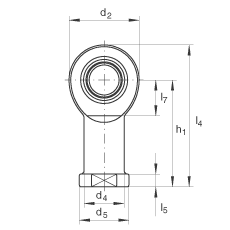 桿端軸承 GIR30-UK, 根據(jù) DIN ISO 12 240-4 標(biāo)準(zhǔn)，帶右旋內(nèi)螺紋，免維護