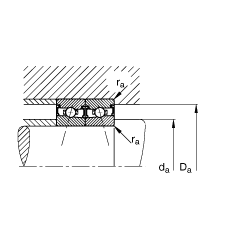 主軸軸承 HSS71910-C-T-P4S, 調節，成對安裝，接觸角 α = 15°，兩側唇密封，非接觸，加嚴公差