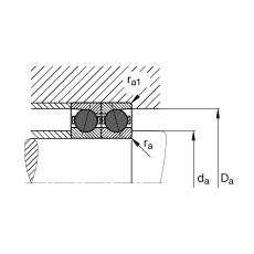 主軸軸承 HCB7006-C-T-P4S, 調節，成對或單元安裝，接觸角 α = 15°，陶瓷球，限制公差