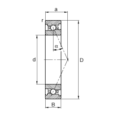 主軸軸承 HS71928-E-T-P4S, 調(diào)節(jié)，成對或單元安裝，接觸角 α = 25°，限制公差