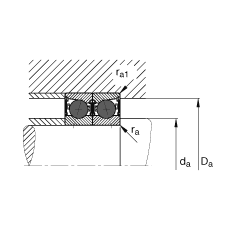 主軸軸承 HCB7204-C-2RSD-T-P4S, 調節，成對或單元安裝，接觸角 α = 15°，陶瓷球，兩側唇密封，非接觸，限制公差