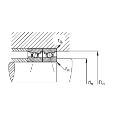 主軸軸承 HS71928-E-T-P4S, 調(diào)節(jié)，成對或單元安裝，接觸角 α = 25°，限制公差