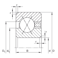 薄截面軸承 CSXA020, 四點接觸球軸承，類型X，運行溫度 -54°C 到 +120°C