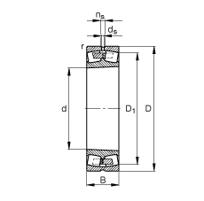 調心滾子軸承 23244-K-MB, 根據 DIN 635-2 標準的主要尺寸, 錐孔，錐度 1:12